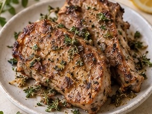 希腊牛至煎猪肉